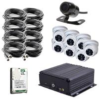 Комплект видеонаблюдения на транспорт с 1 SD картой на 8 камер с функцией "АнтиДТП"